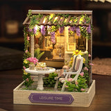 Coffee Shop Wooden Mini Doll House DIY Small House Kit  3D Puzzle Assembly Toy Miniature Dollhouse With Furniture Lighting Gifts