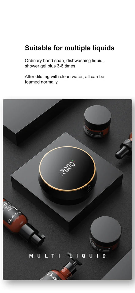 Touchless Automatic Sensor Soap Dispenser Foam Type-C Charging Smart Induction Hand Washer with Temperature Digital Display