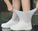 New 1 Pair Waterproof Non-slip Silicone High Elastic Wear-resistant Unisex Rain Boots for Outdoor Rainy Day Reusable Shoe Cover