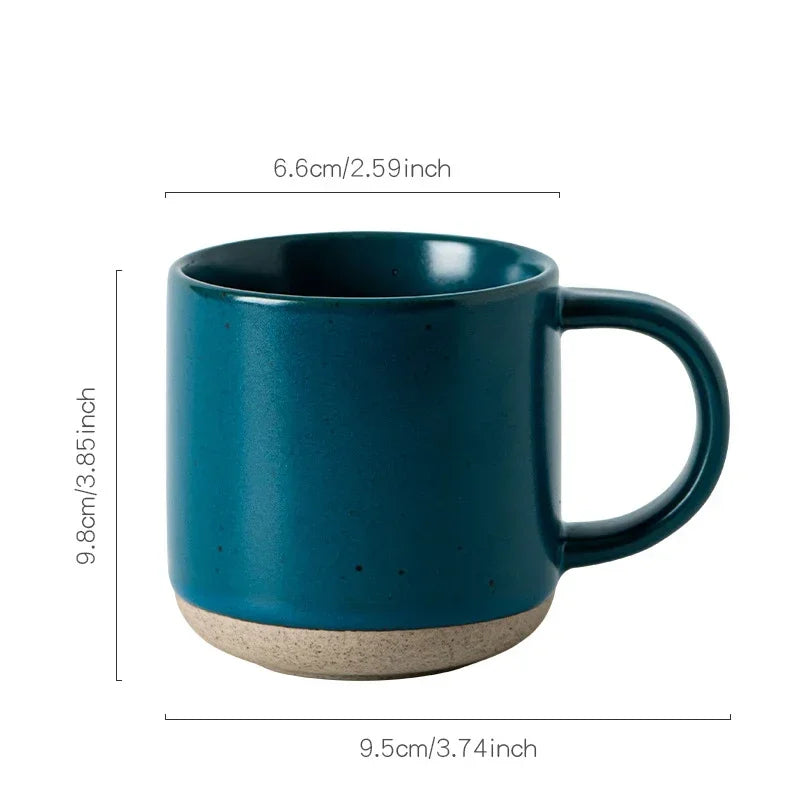 Speckled Ceramic Coffee Mug Modern White Frosted Design with Handle Unglazed Base Custom Small for Cafe