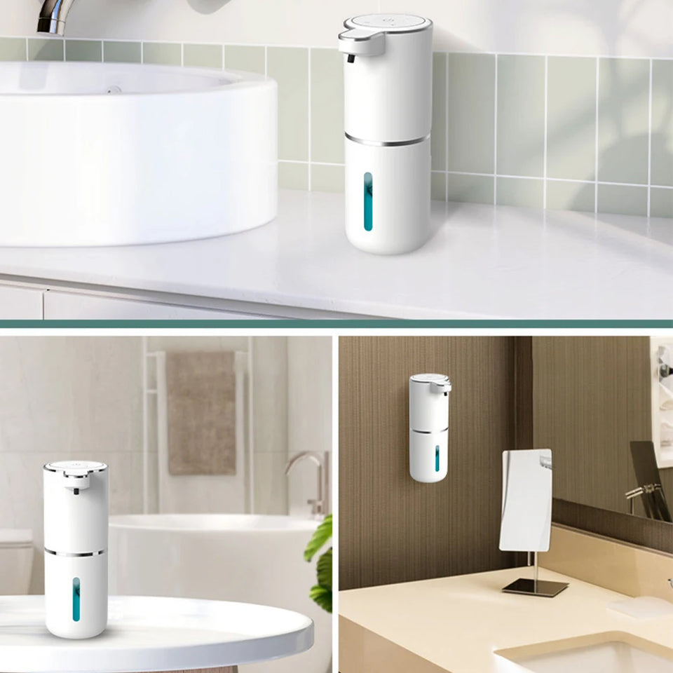 380ML Touchless Foam Soap Dispenser with Adjustable Foam Levels and Long Lasting Battery for Kitchen and Bathroom Use