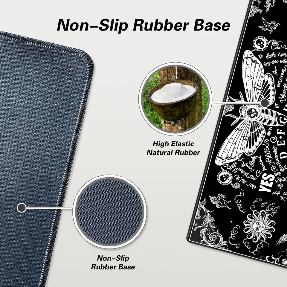 Large Mysterious Ghost Gothic Gaming Mouse Pad Black Anti Slip Rubber Desktop Accessories Mouse Mat Rug Desk Organizer Playmat