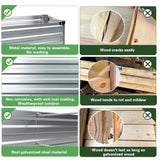 10×3×1FT 2PCS Galvanized Raised Garden Bed Kit Metal Planter Boxes Large Outdoor Planters Garden for Planting Vegetables Flower