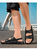 Summer Sandals for Men Lightweight Cushioned Slippers with Anti Slip and Breathable Arch Support Classic Double Button Sandals