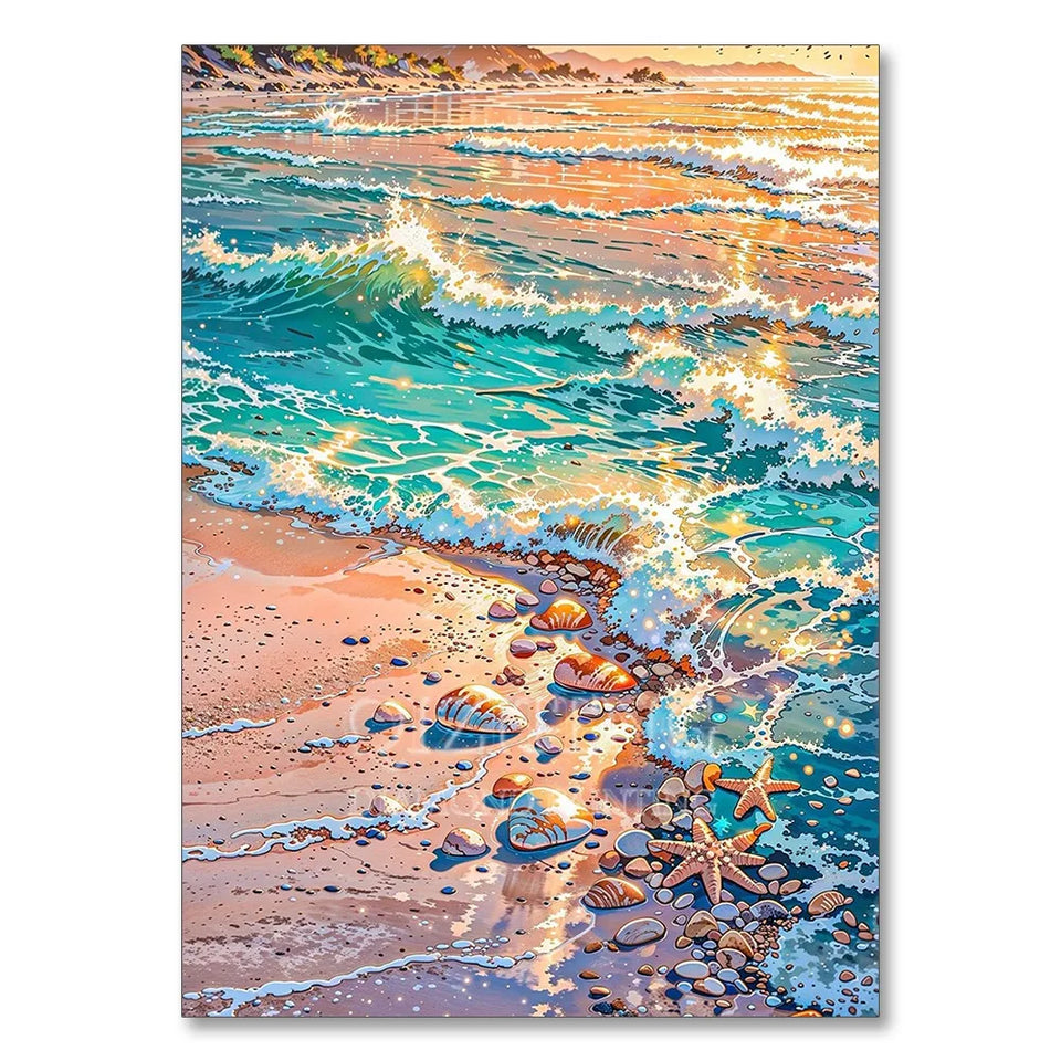 Sea Sailboat 5D Diamond Painting Kit Seaside Scenery New Arrivals Mosaic Cross Stitch DIY Home Decor Gift for Adult Beginners