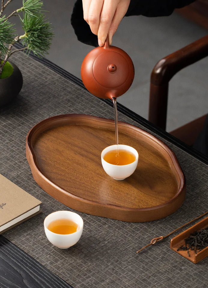 Wooden Decorative Serving Tray for Coffee Table and Home Decor Fruit Platter Decor Trays Serving Ware Food Dish Serving Platters