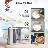 1 electric coffee frother, milk frother, egg beater, handheld 3-speed rechargeable cream maker, 3-speed kitchen mixer