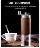 Coffee Bean Grinder Portable Wood Grain Stainless Steel Crank Hand Hand Coffee Grinder Kitchen Tool Grinder