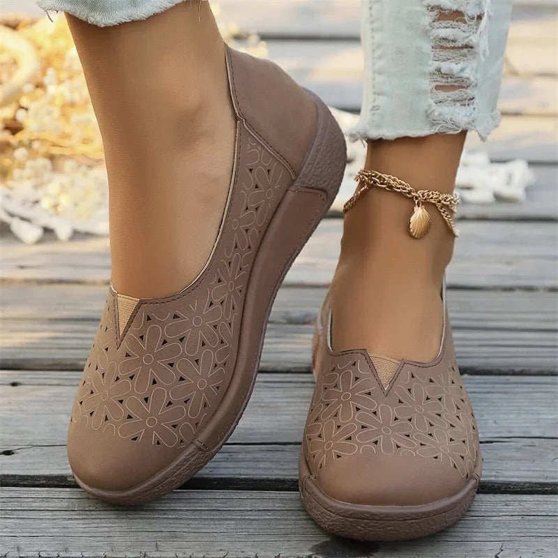 Spring Autumn Women Flats Platform Loafers Ladies Genuine Leather Comfort Wedge Moccasins Orthopedic Slip on Casual Shoes
