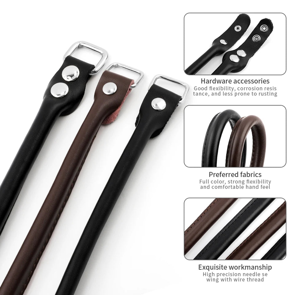 1Pair 38cm Genuine Leather Bag Straps Belts DIY Replacement Handbag Purse Handle Bag Accessories Coffee Black Bags Straps Belts