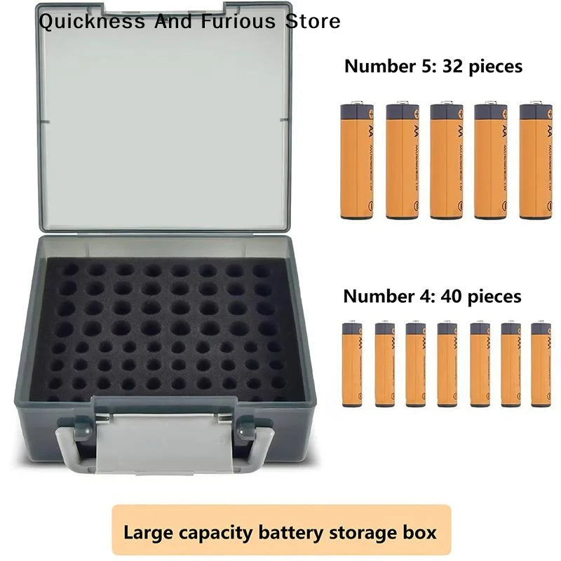 Battery Organizer Holder -Holds 72 AA AAA Batteries Battery Box Case Garage Container Home Drawer Organization Dispenser Holder