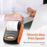Receipt Printer Portable 58mm Mobile Thermal Printer Wireless BT Mini Bill Ticket Printing Printer with 1pcs Thermal Paper Rolls