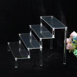 3-Tier Clear Acrylic Display Stand Jewelry Makeup Cupcake Organizer Transparent Shelf Sturdy Base Space-Saving Storage