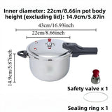 Stainless steel pressure cooker,commercial and household use, multiple specifications,suitable for electric stove and gas stove.