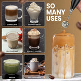 ONEKA Milk Frother Handheld Foam Maker For Latte Mini Whisk Coffee Cappuccino Frappe Matcha Hot Chocolate Drink Mixer