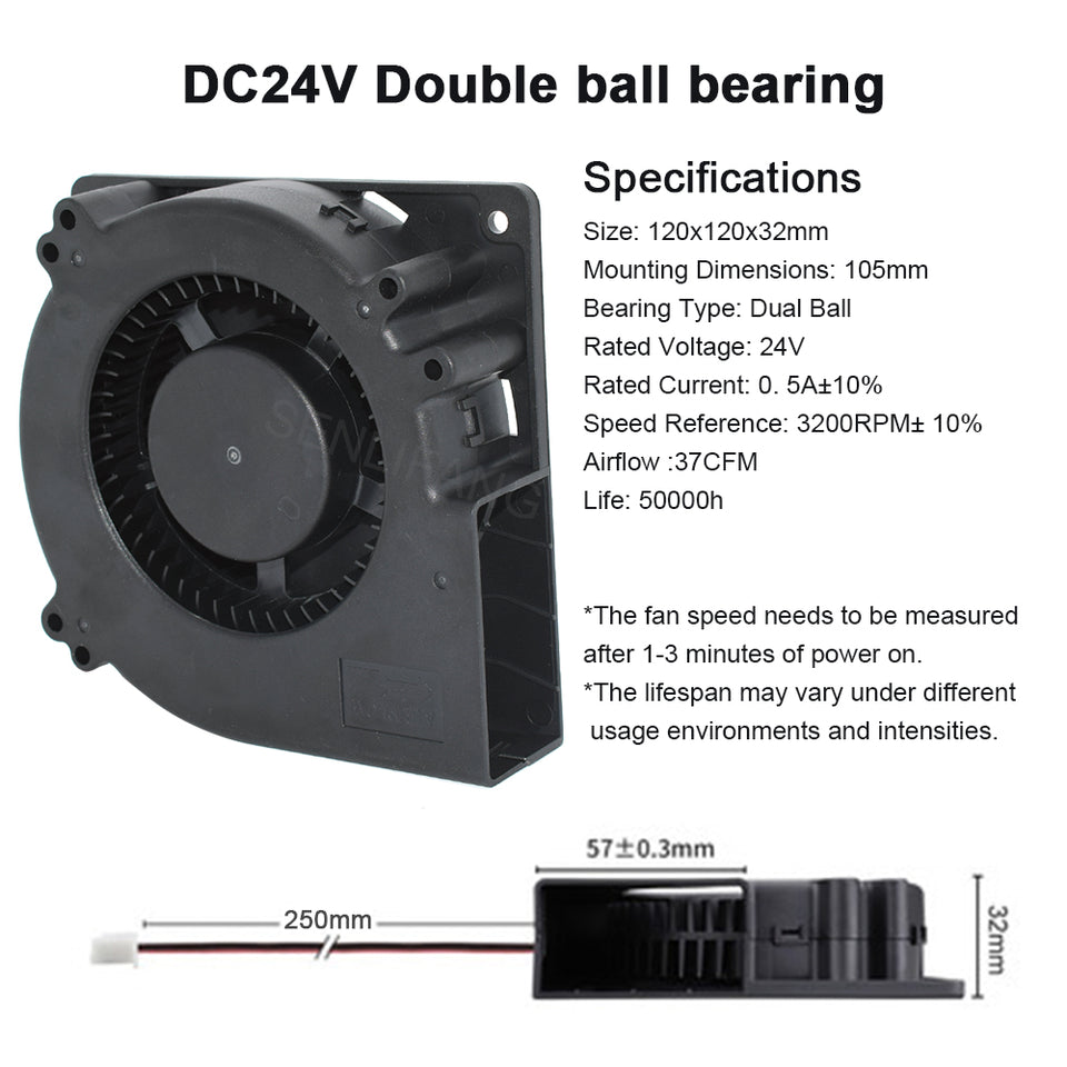 New Dual Ball Bearing 120MM Fan GDB1232 For GOSTIME 5V 12V 24V 120X120X32MM Large Air Volume Fan Barbecue Grill Turbo Blower