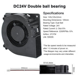 New Dual Ball Bearing 120MM Fan GDB1232 For GOSTIME 5V 12V 24V 120X120X32MM Large Air Volume Fan Barbecue Grill Turbo Blower