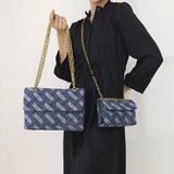 Women's K-G Shoulder Bag For High Quality Braided Denim Chain Crossbody Bag Designer Luxury Handbag Brand Ladies Bag