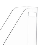 Clear Pet Magazine Holder Desk Organizer 25x8x27cm Portable with Handle Folder Rack for Notebooks, Binders