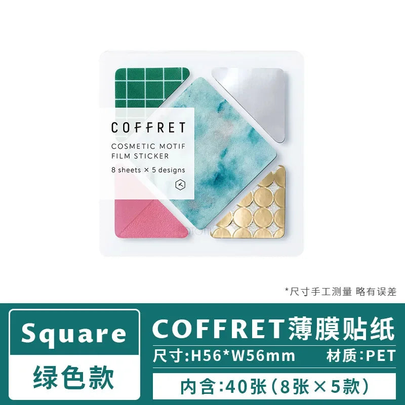 Japan Kingjim COFFRET Beauty Collection Label Sticker Colorful Translucent Creative Pattern Advanced Decoration Collage Bookmark