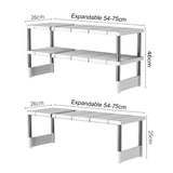Stackable Storage Rack Wardrobe Layered Partition Rack Closet Sorting Shelves Telescopic Sink Holder Wardrobe Clothing Organizer