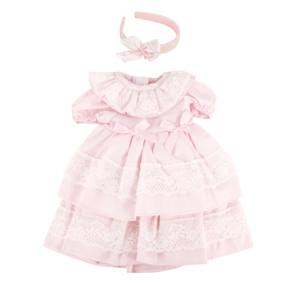 Pink Color Princess Doll Dress for American 18 Inch Girl Dolls, Lace Skirt and Hairband, Cute, 43cm Baby, New, OG Russia Dolls