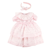 Pink Color Princess Doll Dress for American 18 Inch Girl Dolls, Lace Skirt and Hairband, Cute, 43cm Baby, New, OG Russia Dolls