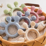 1PC Baby Silicone Teether Toys BPA Free Silicone Finger Ring Pacifier Chain Soothing Teething Toys For Newborn Teething Gifts