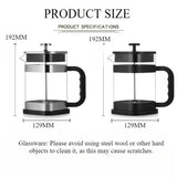 1000ml Square-shaped French Press Pot Durable Glass Coffee Machine with Stainless Steel Fine Mesh Filter Household Tea Kettle