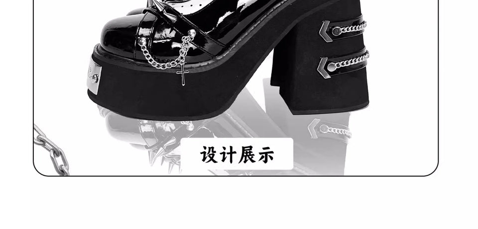 Japanese Retro Gothic Y2k Subculture Rivets Thick Heels High Heels Women's Shoes Sweet Lolita Shoes Spicy Girl