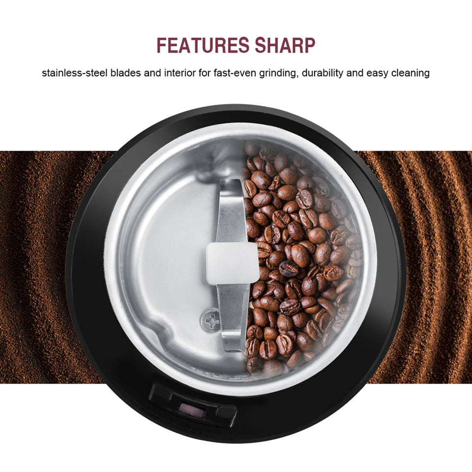 Black Fast-even Grinding Spice Grinders 400W Coffee Grinders for Grinding Coffee Beans Herbs Spices for Grinding Nuts Seeds