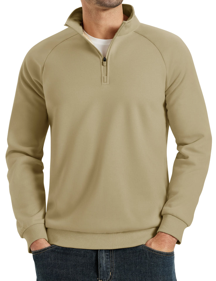 TACVASEN Heavyweight Quarter Zip Pullover Mens Winter Sherpa Lined Athletic Warm Sweatshirt Casual 1/4 Zip Golf Fleece Sweater