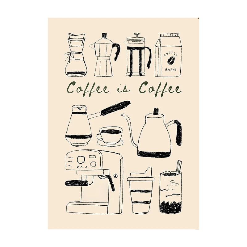 Coffee Diver Poster Coffee Canvas Painting Trendy Kitchen Gallery Print Wall Art Picture for Home Decoration Coffee Lover Gift