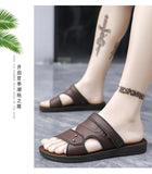 Summer Men's Sandals Leisure Beach Shoes Male Holiday Slippers Outdoor Retro Comfortable Casual Sandals leather Men Slippers