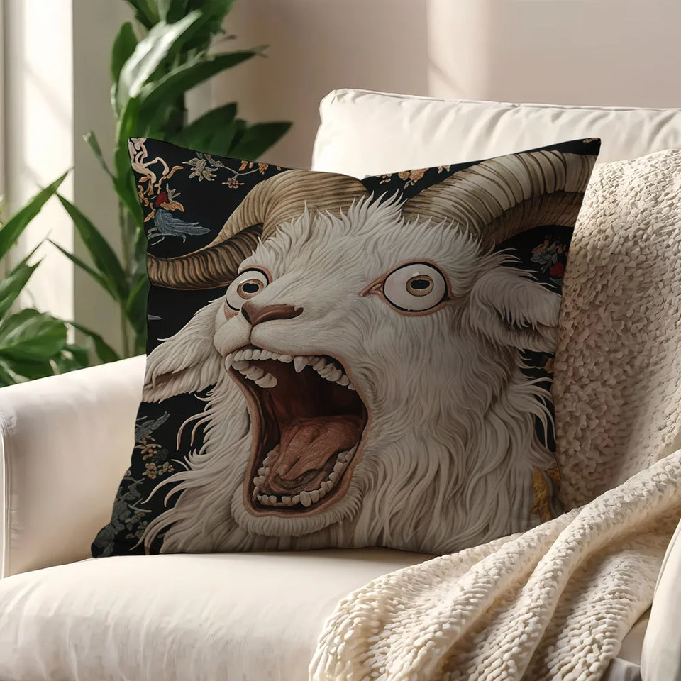 Pooky Goat Face 2D cushion cover For Pillow Printing Sofa Decoration Home Car Room Coffee Shop Office Nordic Simplicity