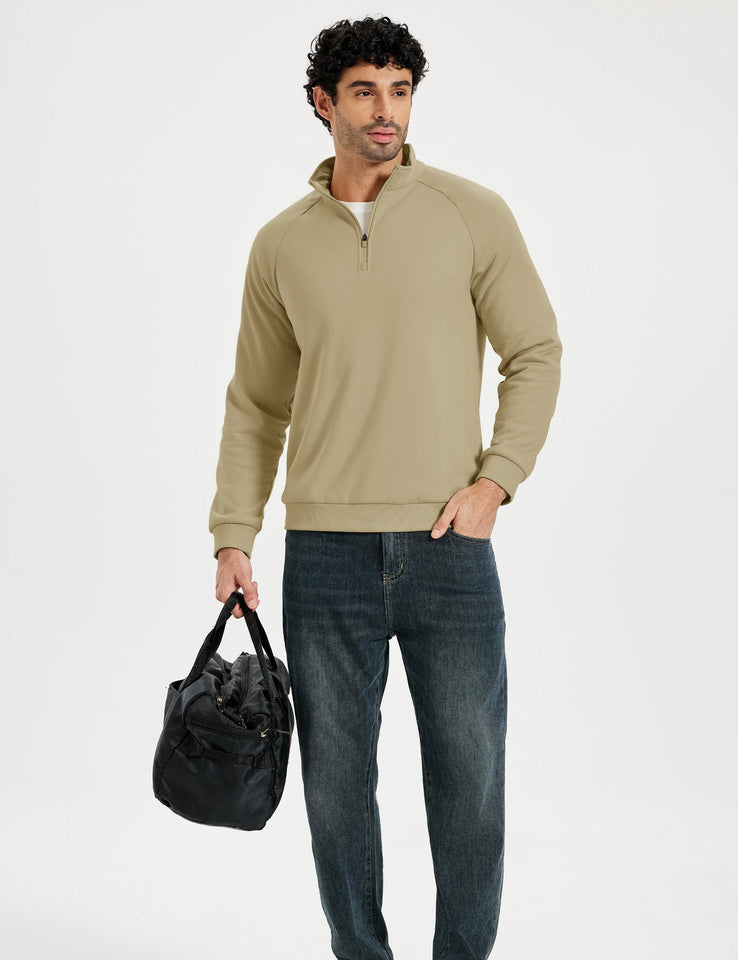 TACVASEN Heavyweight Quarter Zip Pullover Mens Winter Sherpa Lined Athletic Warm Sweatshirt Casual 1/4 Zip Golf Fleece Sweater