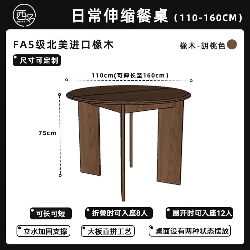Restaurant Round Dining Table Modern Living Room Lounge Wood Nordic Dining Table Folding High Mesas De Comedor Home Furniture