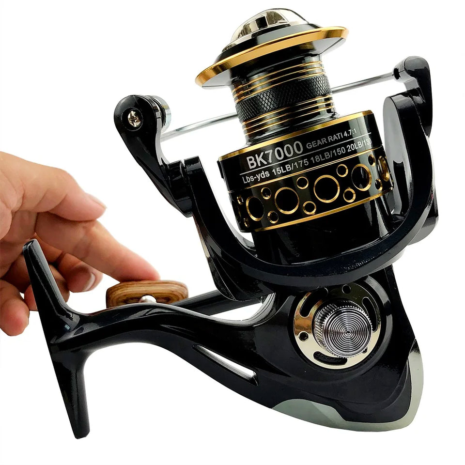 Spinning Fishing Reel 2000-7000 All Metal Spool 8-10KG Power Hard Gear Light & Tough Body Smooth Long Casting Coil