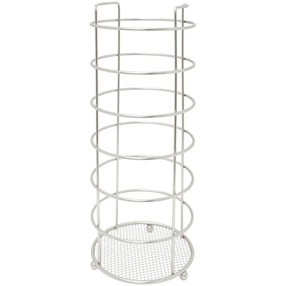 Satin Nickel Toilet Paper Holder Bathroom Organizer Cylindrical Design Iron Roll Storage Space Efficient Solution