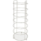 Satin Nickel Toilet Paper Holder Bathroom Organizer Cylindrical Design Iron Roll Storage Space Efficient Solution