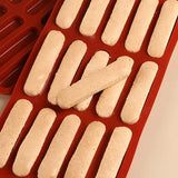 Commercial Silicone Tiramisu Finger Cookies Mold Non-Stick DIY Baking Tools for Household High-Temperature Resistant 15-Diy