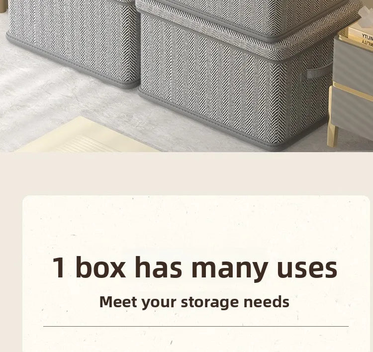 Clothes Storage Box Household Large-capacity Wardrobe Snacks Toys Layered Finishing Artifact Folding Storage Box Basket with Lid