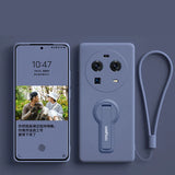 Silicone Phone Case for OPPO Find X6 X9 X8 X7 X5 X3 Pro Ultra Case Soft Back Cover With Holder Bracket Screen Protector