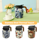 Vintage Floral Tea Thermos Stainless Steel Tea Kettle Drip-Proof Tea Pot With Tea Infuser Mini Thermo Coffee Pot Home Teaware