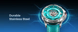 BERNY Automatic Men's Skeleton Watch 5ATM Luminous Sapphire Exhibition 3D Dial 316L Steel MIYOTA 82S0 Mechanical Watches for Men
