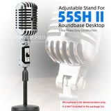 Table Desktop Holder Microphone Stand Compatible With Shure 55 SH 55SH II Classic Tabletop Extending Boom Bracket Desk Mic Mount