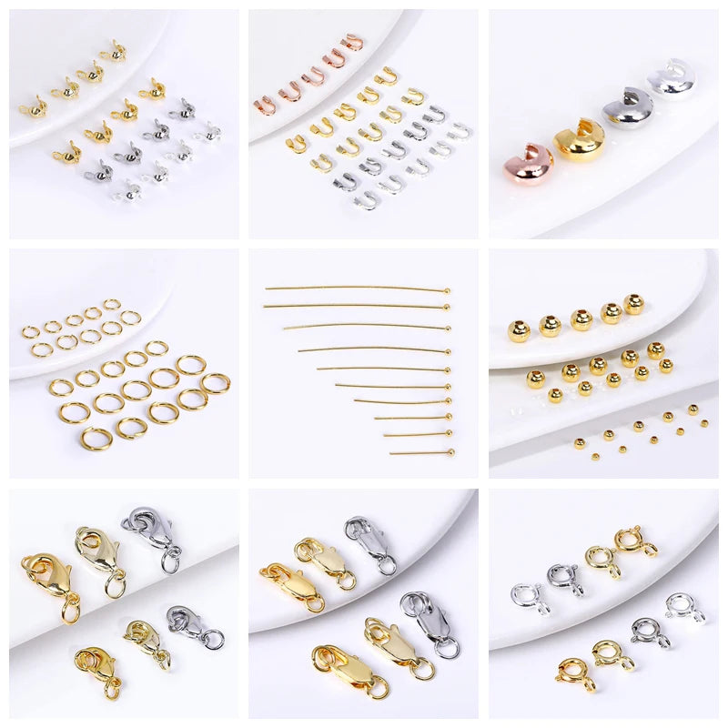 18k Gold Plated Spacer Beads For Bracelet Making,Separators For Beads,Jewelry Fittings,DIY Jewellery Making Supplies Wholesale