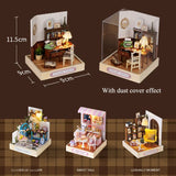Coffee Shop Wooden Mini Doll House DIY Small House Kit Making And Assembling Room Models Toys For Kid Birthday Gifts Dollhouse