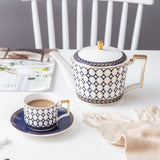 Nordic Ins Bone China Coffee Cup Golden Handle Coffee Pot Ceramic High Grade Milk Tea Pot Creative Afternoon Tea Black Tea Cup