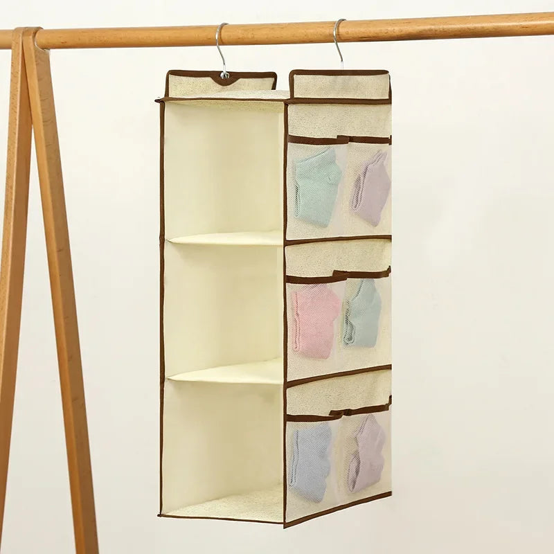 Non-woven Closet Wardrobe Cabinet Organizer Hanging Pocket Drawer Clothes Storage Clothing Home Organization Hanging Storage Bag